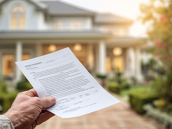 a hand holding a title report
