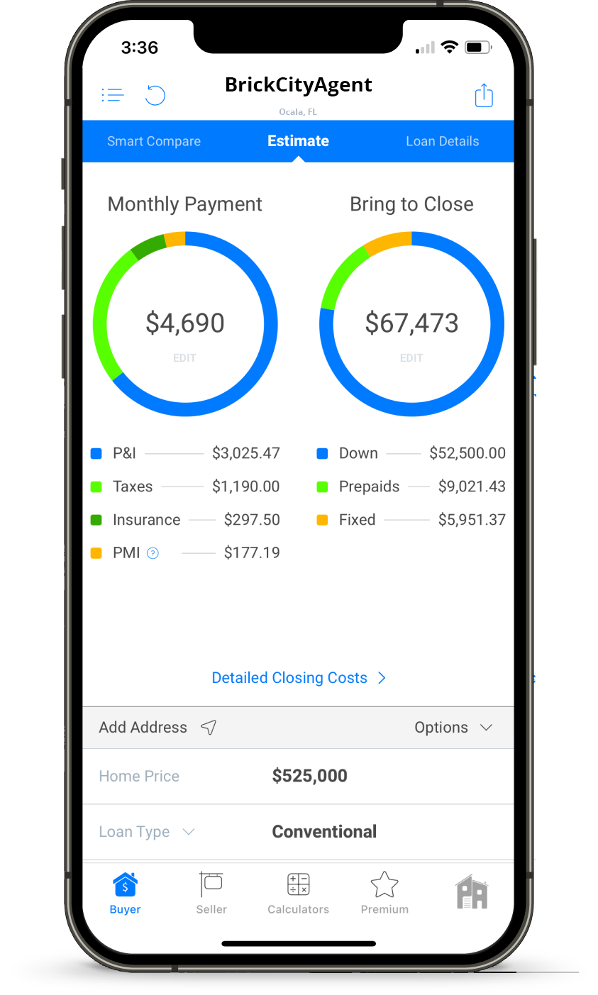 A mobile phone showing the Brick City Agent App